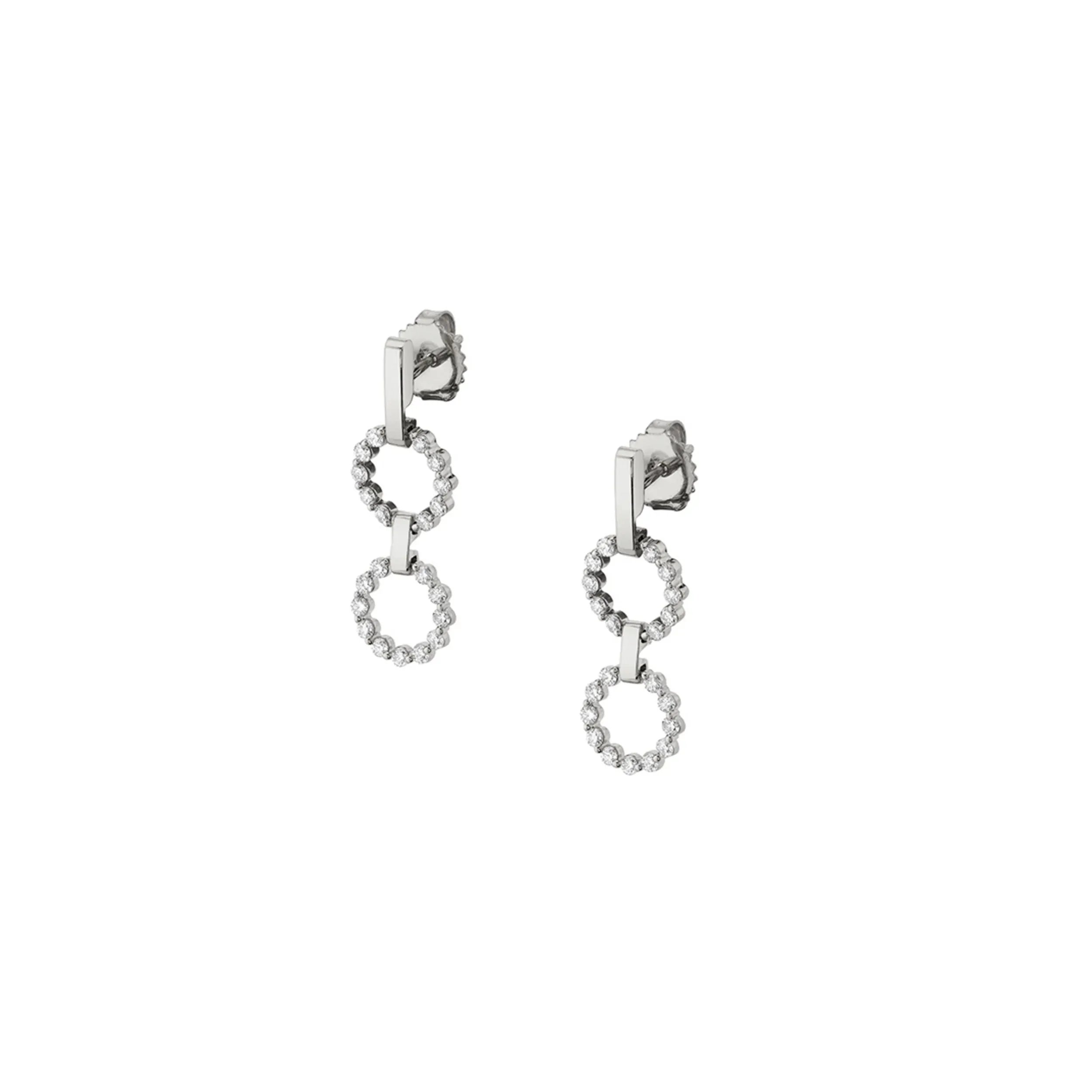 14 Karat White Gold Drop Diamond Earrings