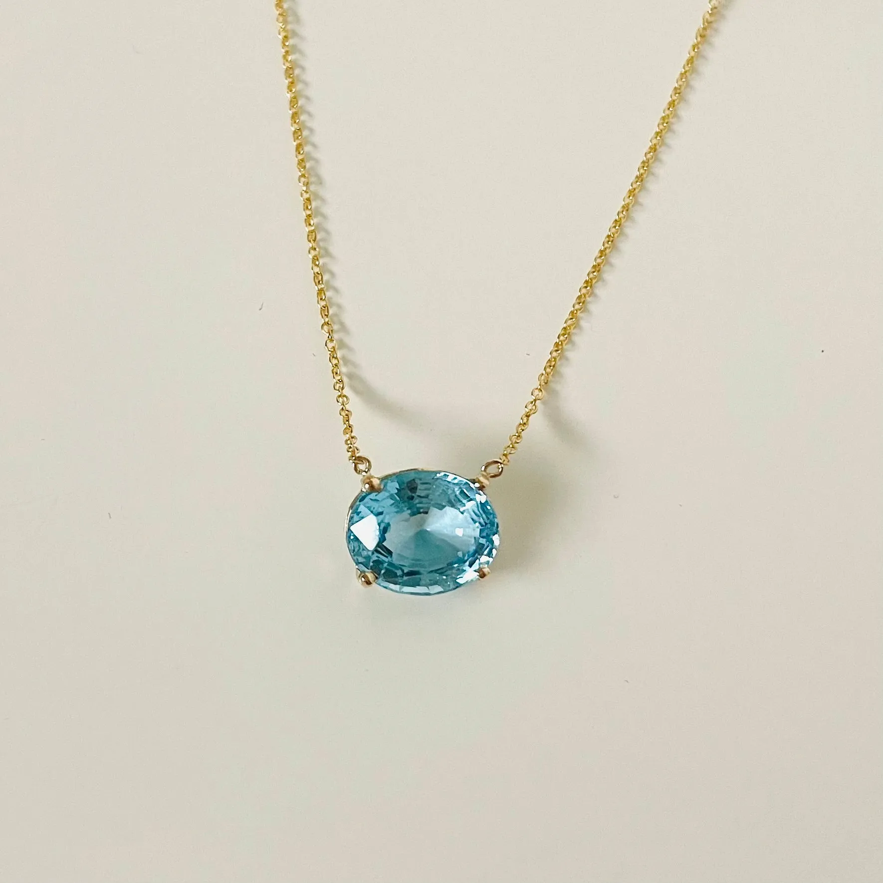 14K Forthright Blue Topaz Necklace