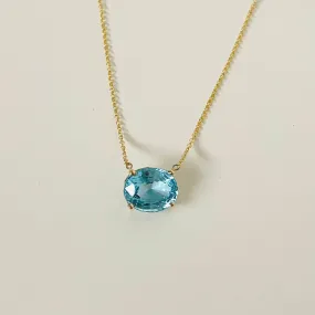 14K Forthright Blue Topaz Necklace