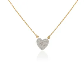 18K Gold Diamond Heart Necklace