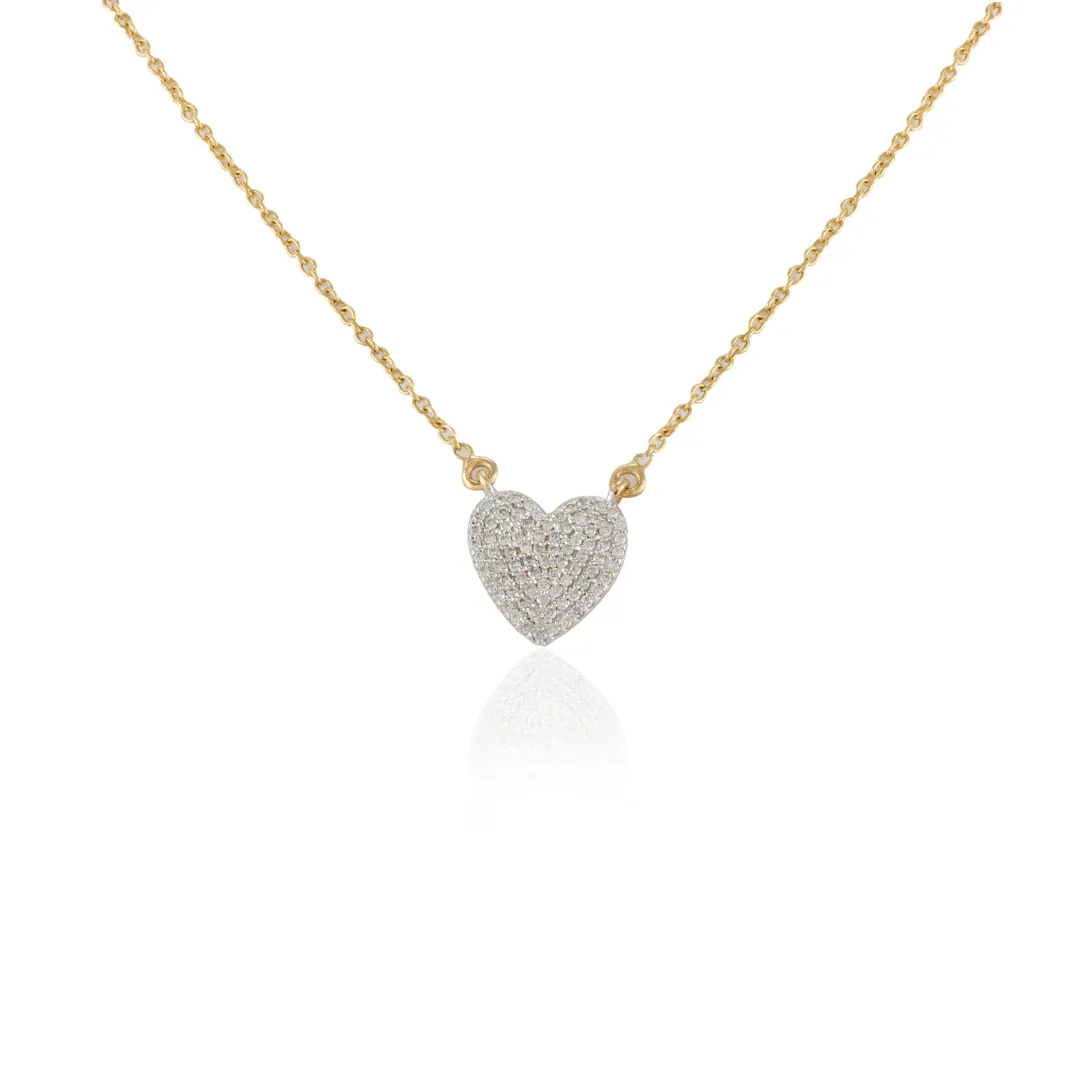 18K Gold Diamond Heart Necklace