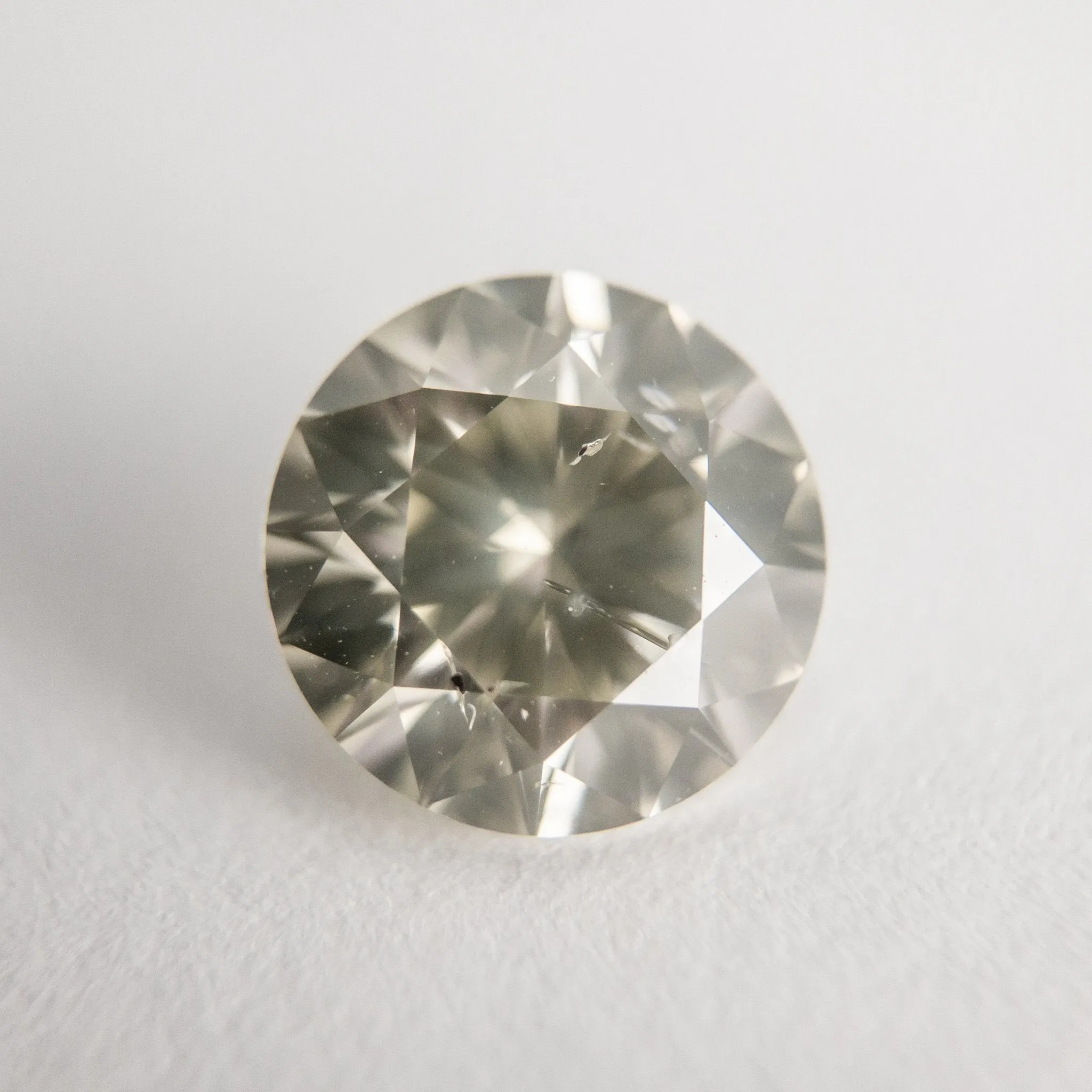 2.15ct 8.19x8.15x5.09mm Light Greyish Greenish Yellow Round Brilliant F-124- Dream Diam Exclusive