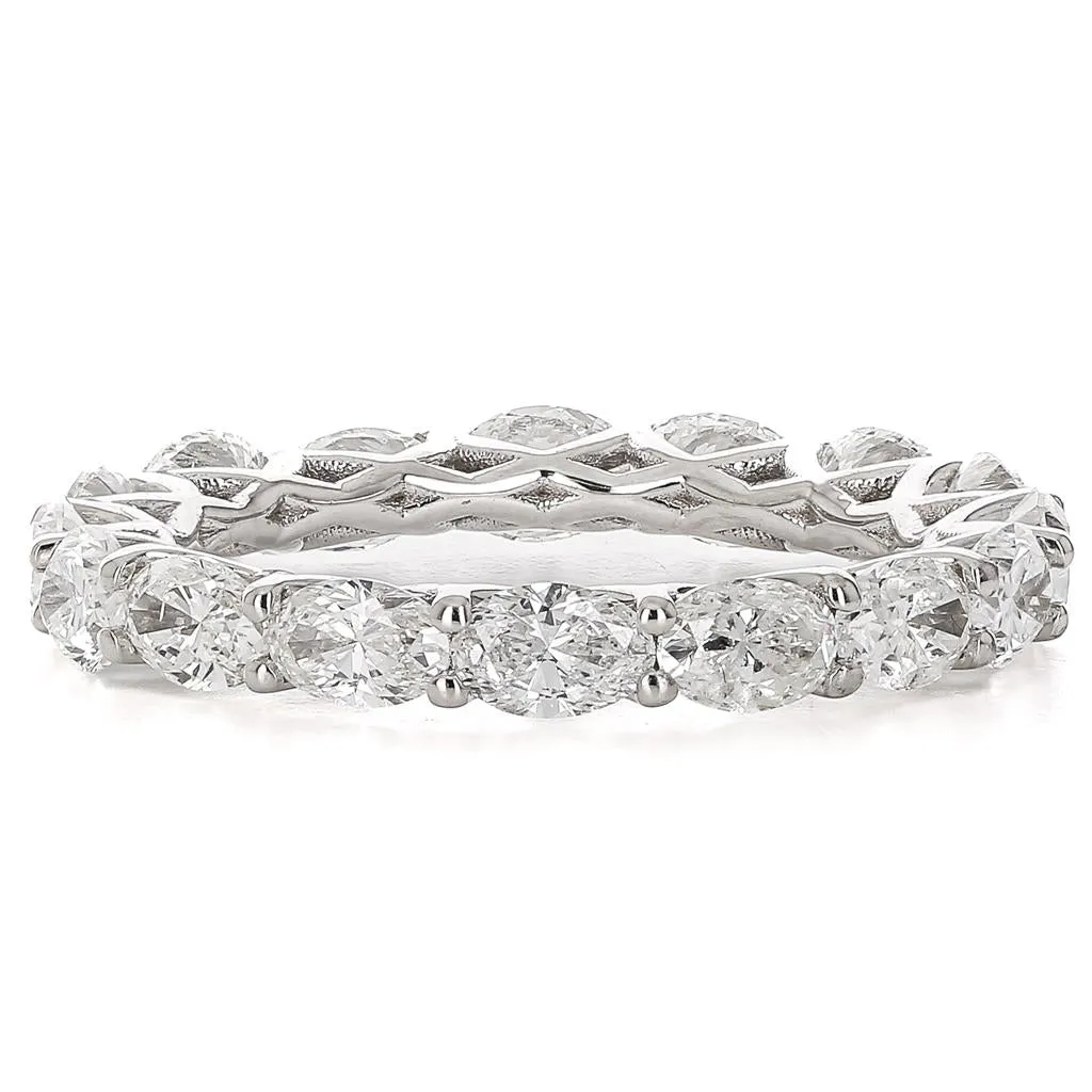 3.36ctw Oval Diamond Eternity Band - Platinum