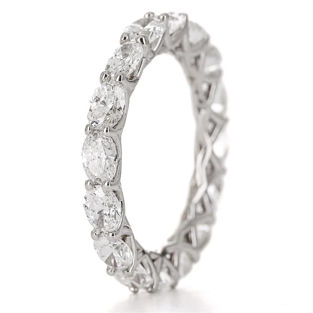 3.36ctw Oval Diamond Eternity Band - Platinum