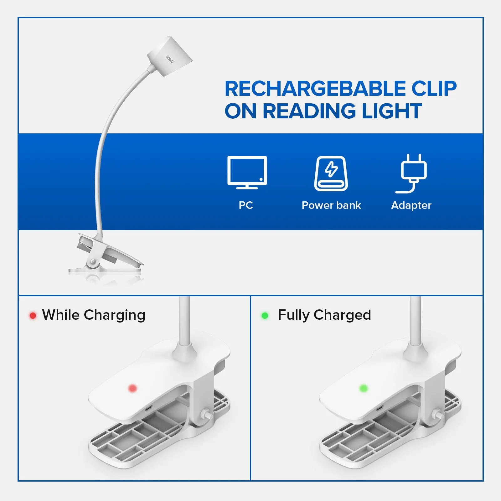 4W LED Clip-on Reading Light (EU ONLY)