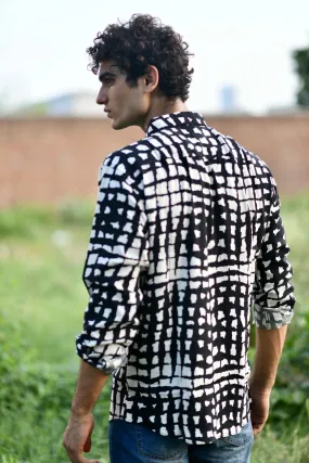 Abstract Print Shirt - Black