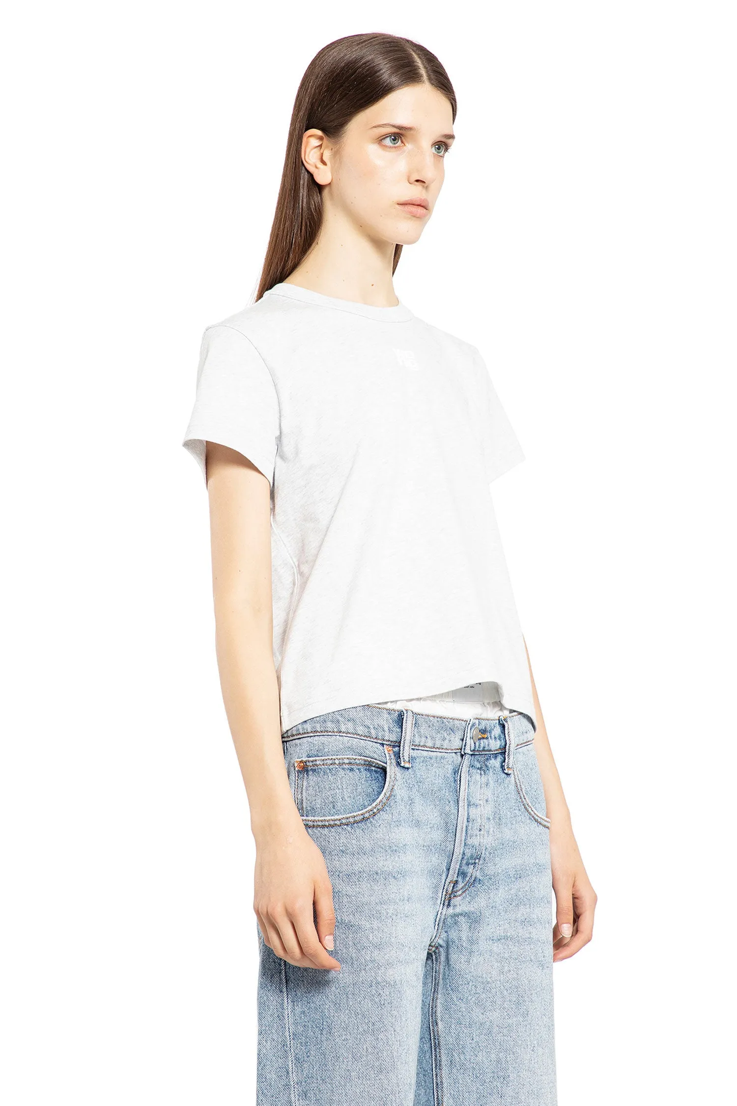 ALEXANDER WANG WOMAN GREY T-SHIRTS & TANK TOPS