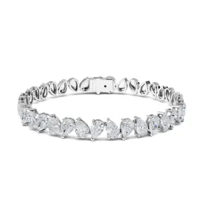 AUTRE - 14k White Gold 8.00ct Lab Grown Diamond Pear Shapes Tennis Bracelet