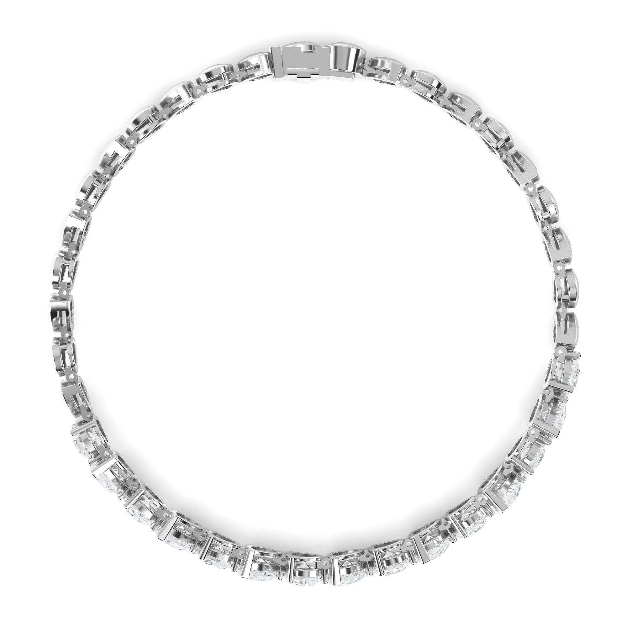 AUTRE - 14k White Gold 8.00ct Lab Grown Diamond Pear Shapes Tennis Bracelet