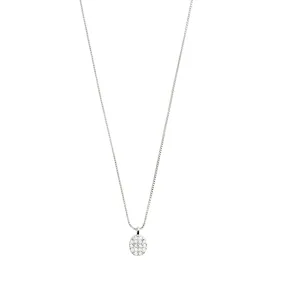 Beat Silver Plated Crystal Coin Necklace