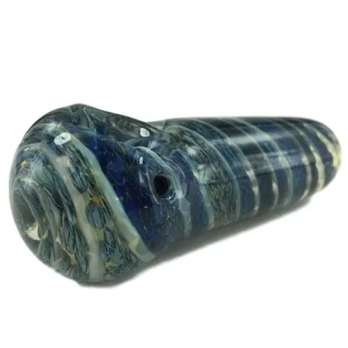 Blue Braided Swirl Fat Glass Pipe