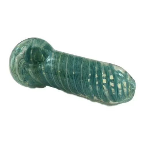 Blue Braided Swirl Fat Glass Pipe