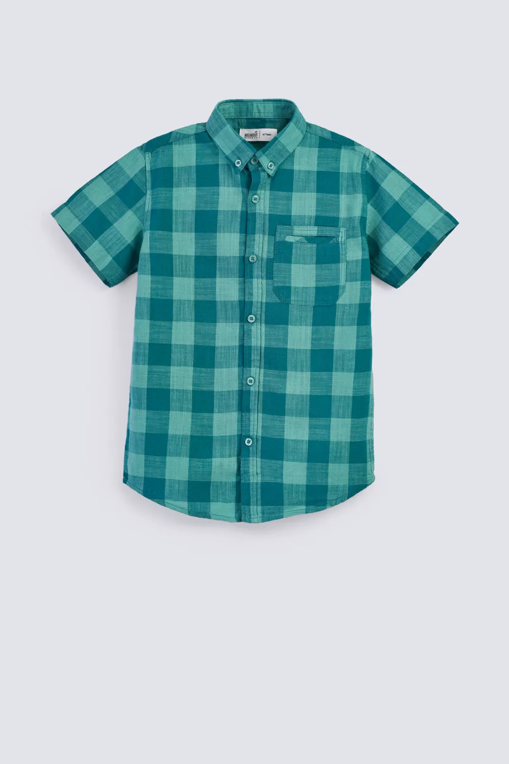 BOYS SHORT SLEEVE CHECKERED SHIRT