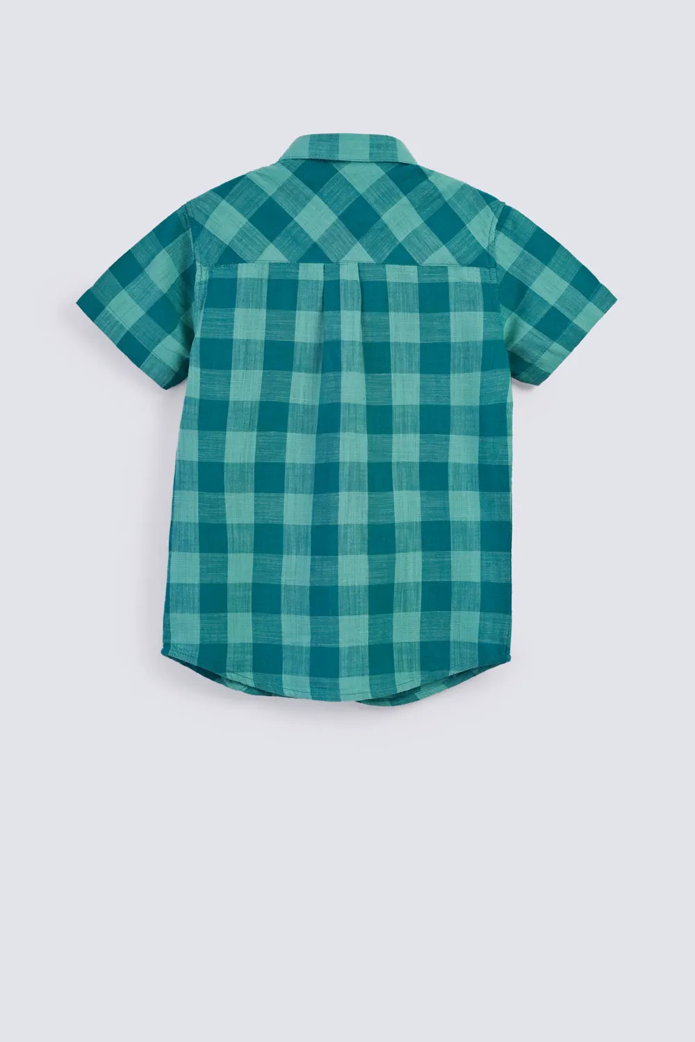 BOYS SHORT SLEEVE CHECKERED SHIRT