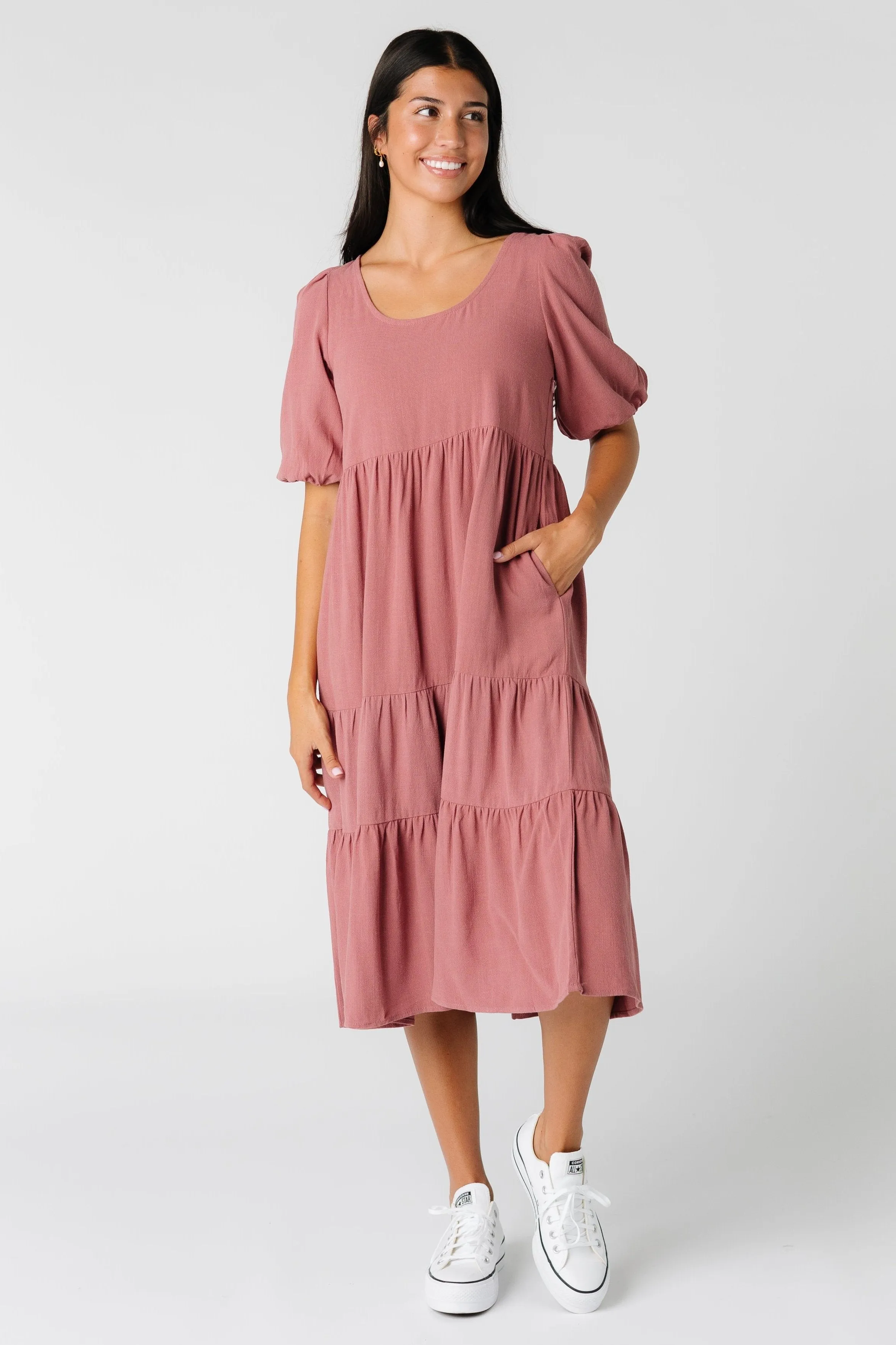 Brass & Roe Linen Scoop Neck Dress