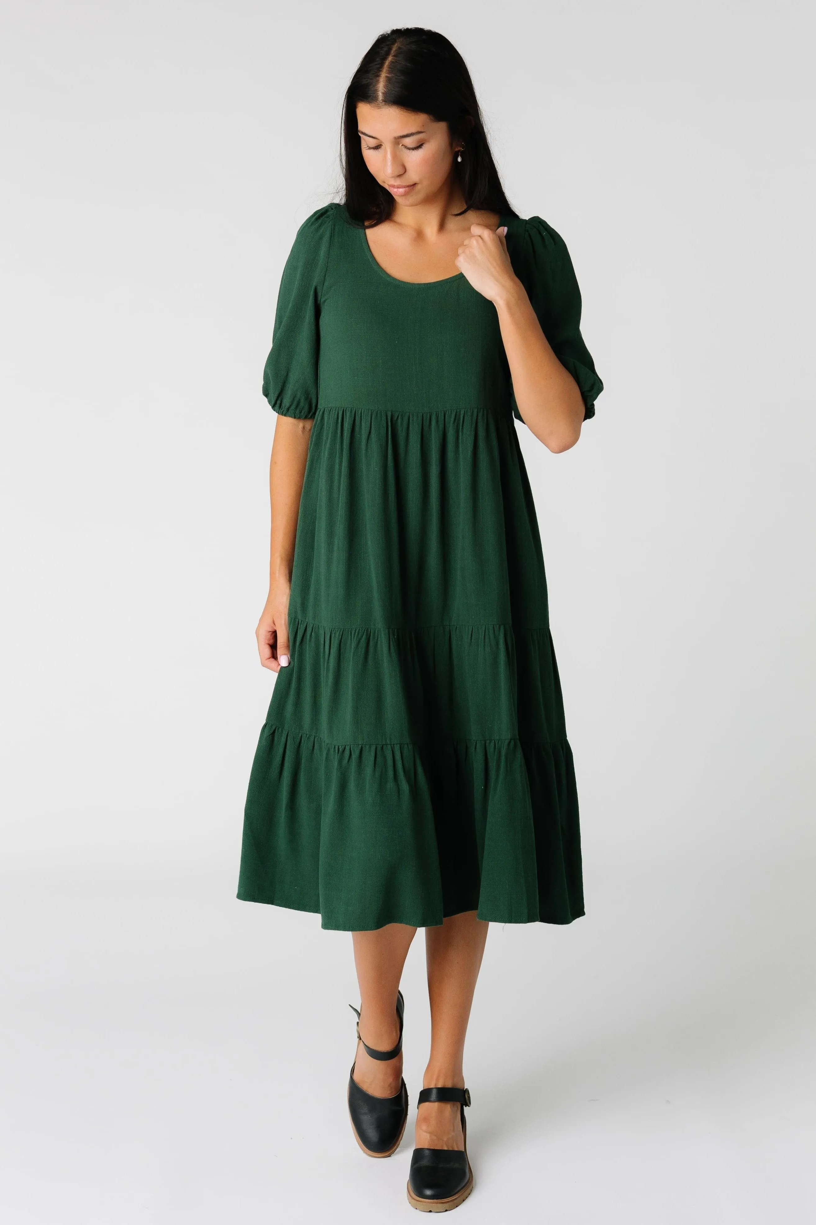 Brass & Roe Linen Scoop Neck Dress