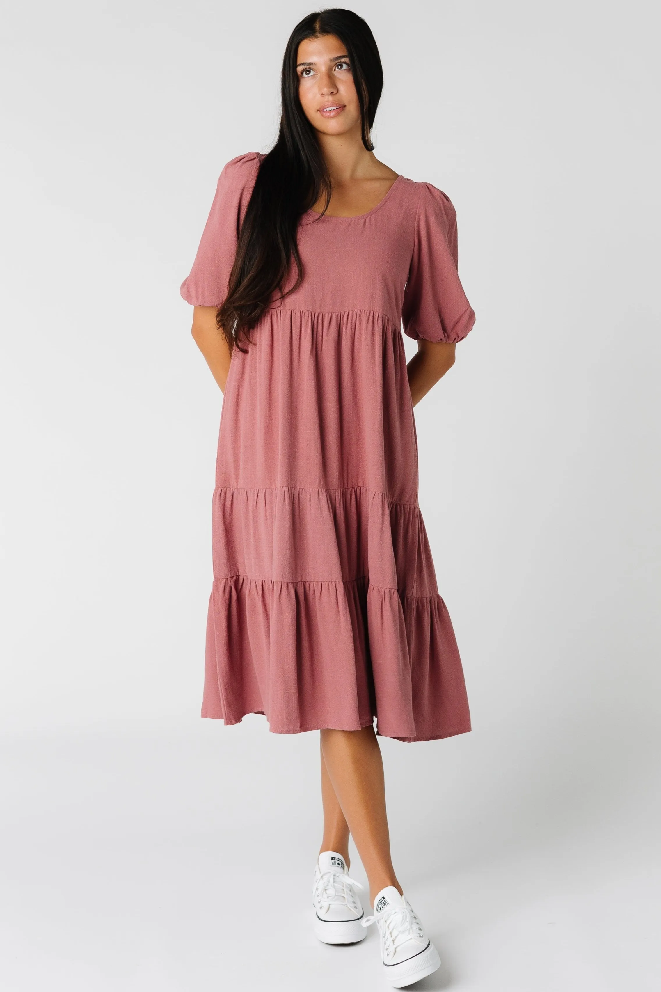 Brass & Roe Linen Scoop Neck Dress