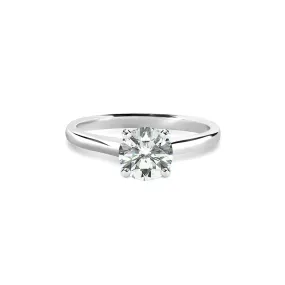 Caroline Ring 18K White Gold with 0.32 carat Round diamond Ideal cut E color SI1 clarity