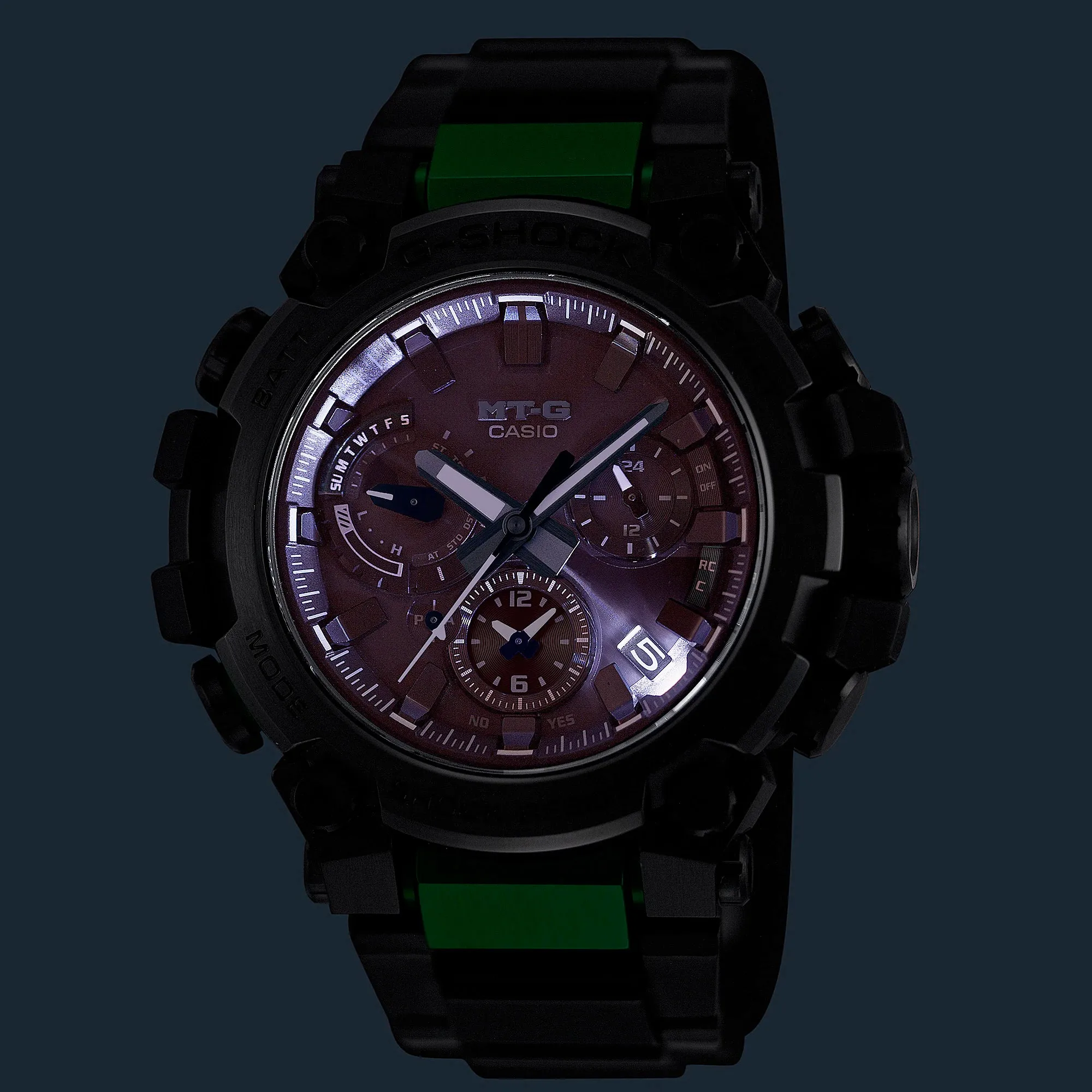 Casio G-Shock MTG MTGB3000BD12 Black & Green IP Bluetooth Watch