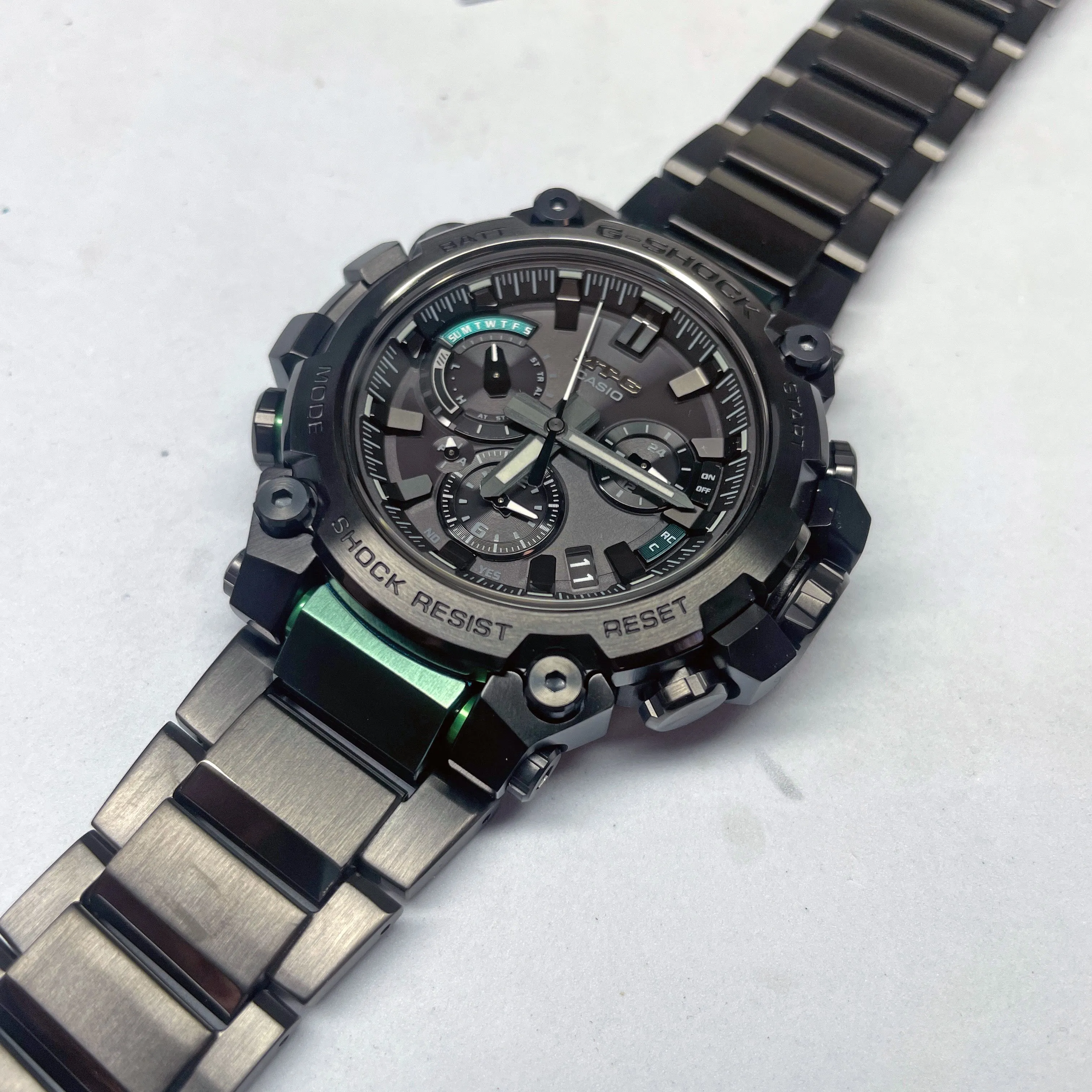 Casio G-Shock MTG MTGB3000BD12 Black & Green IP Bluetooth Watch