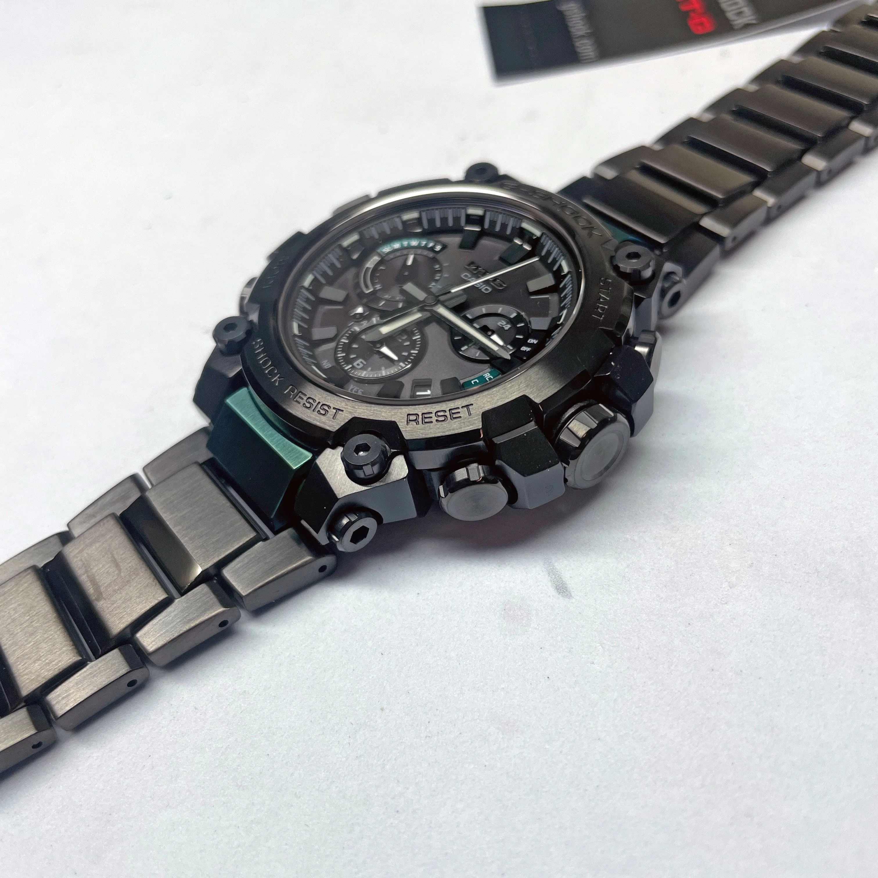 Casio G-Shock MTG MTGB3000BD12 Black & Green IP Bluetooth Watch