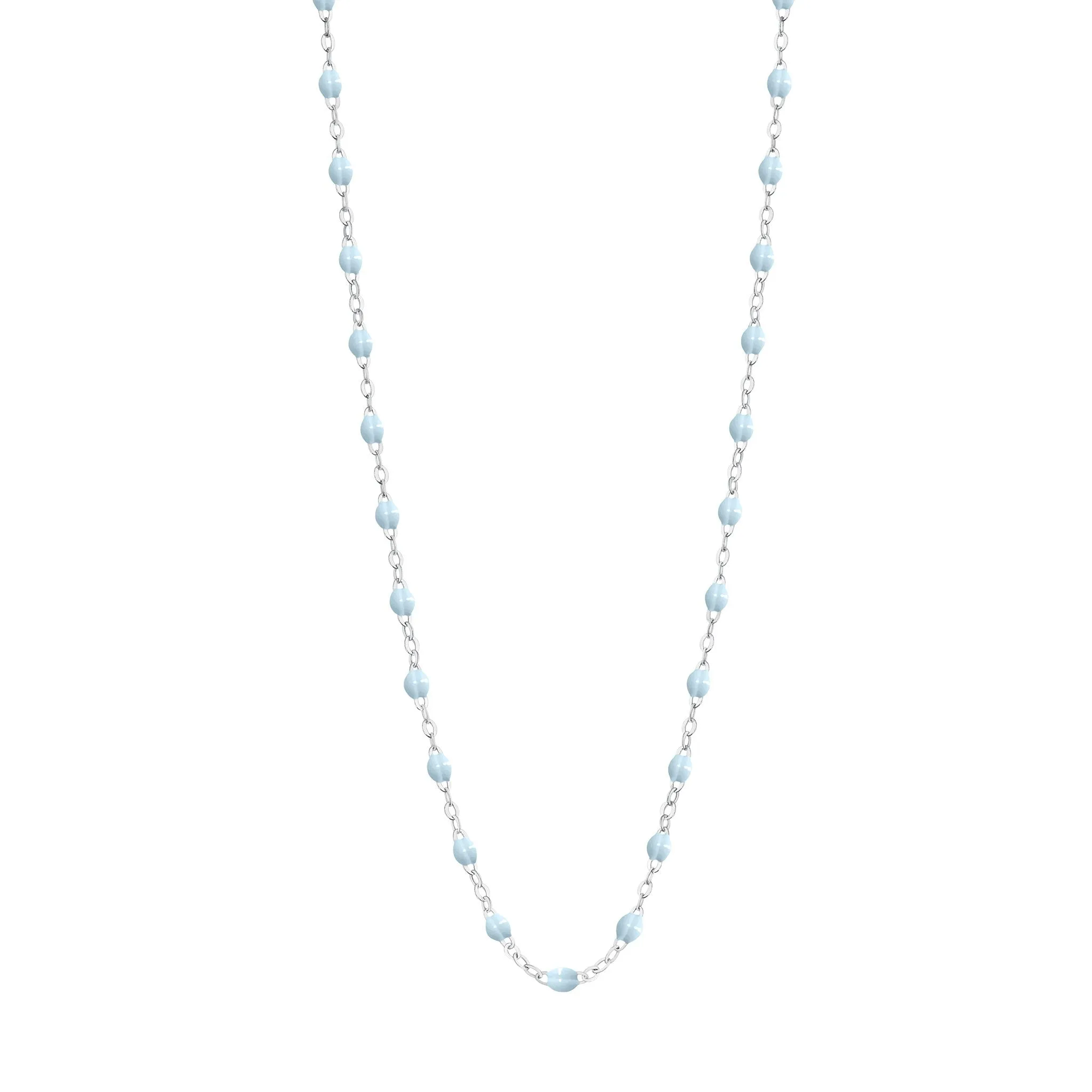 Classic Gigi Baby Blue necklace, White Gold, 16.5"