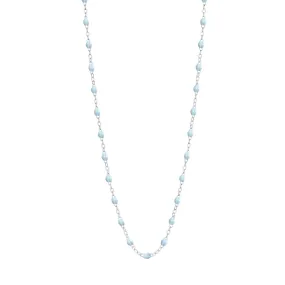 Classic Gigi Baby Blue necklace, White Gold, 16.5"