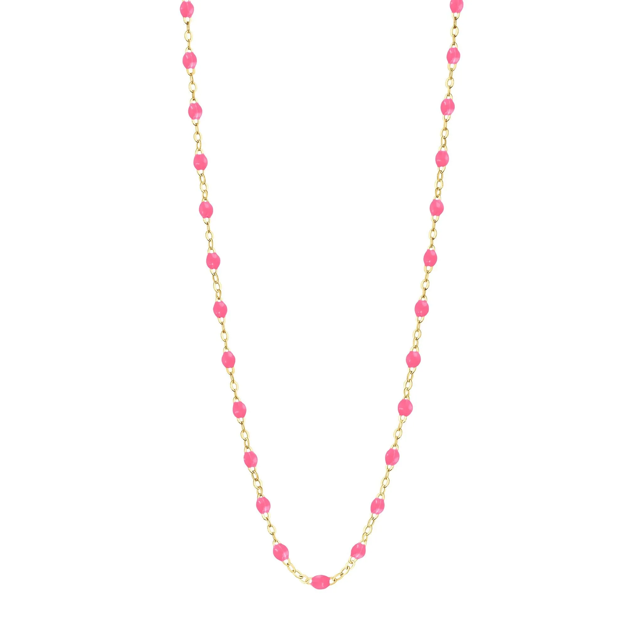 Classic Gigi Pink necklace, yellow gold, 16.5"