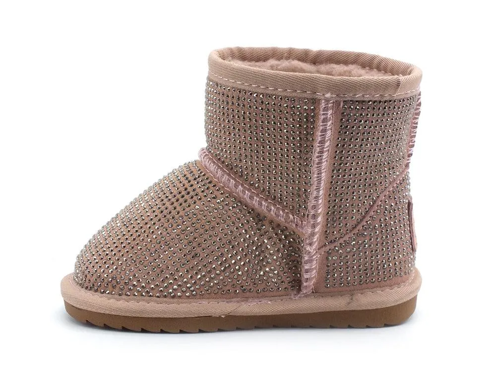 COLORS OF CALIFORNIA Stivaletto Pelo Strass Pink HC.YK055-F19