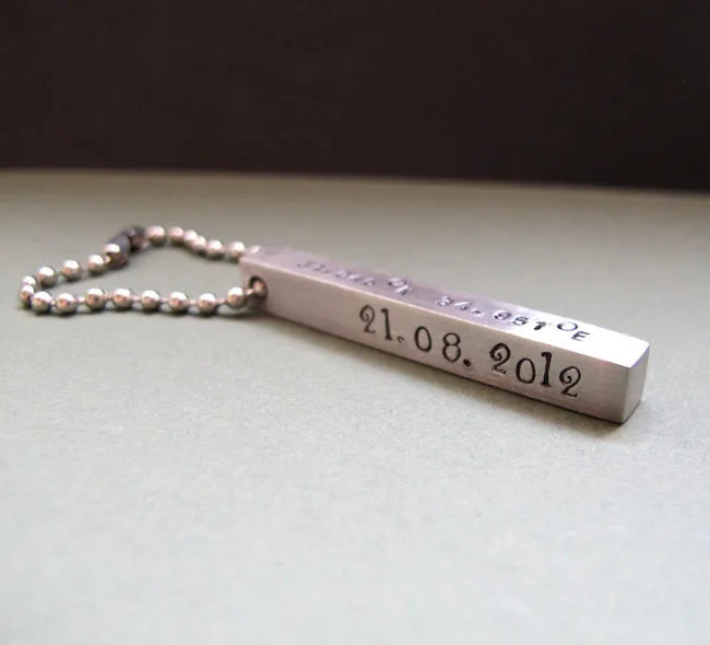 Coordinates Bar Keychain - Personalized Key Chain