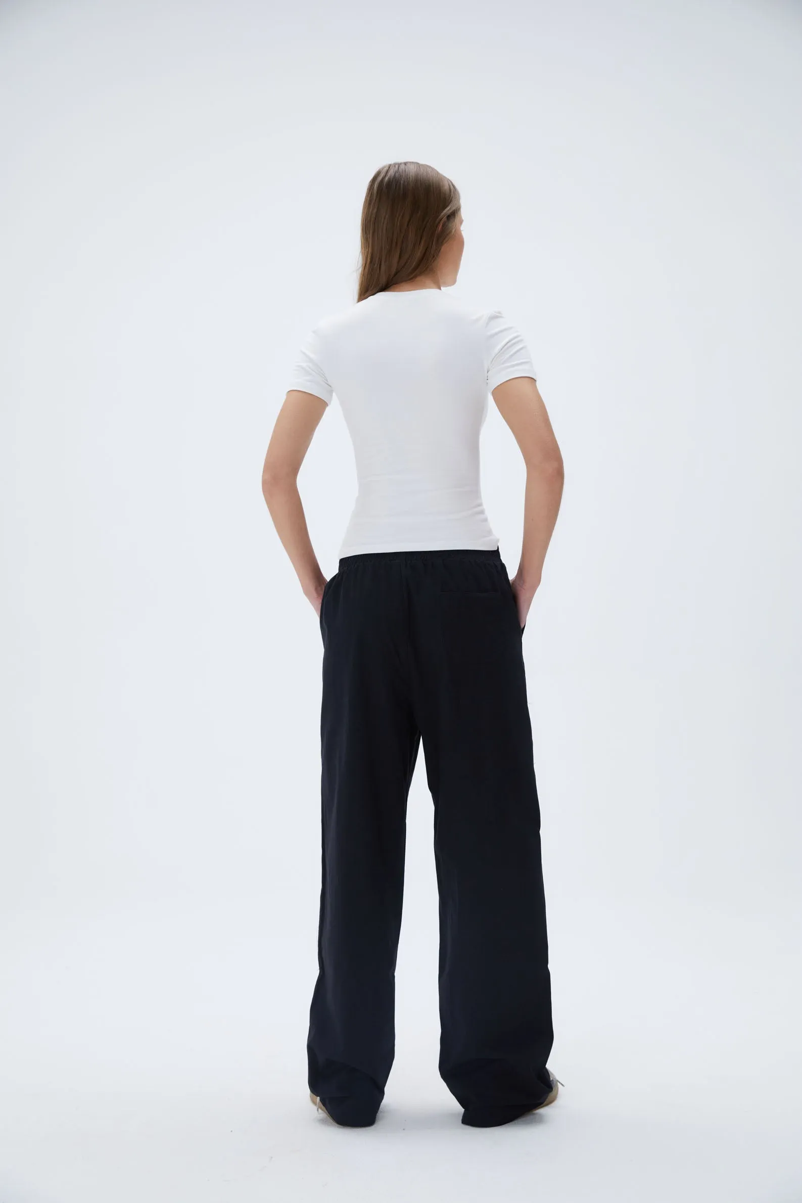 Cotton Pull on Pants - Black