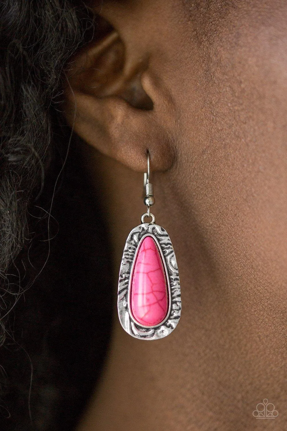 Cruzin' Colorado Pink Stone Earrings - Paparazzi Accessories