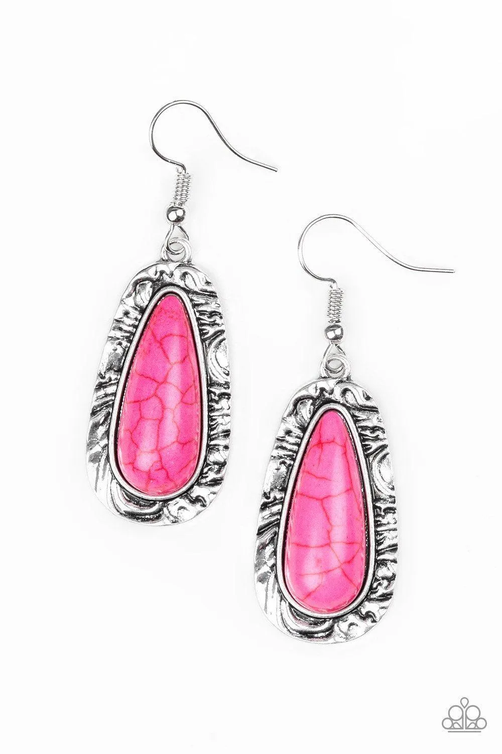 Cruzin' Colorado Pink Stone Earrings - Paparazzi Accessories