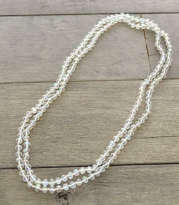 Crystal Clear 60" Layering Beaded Necklace