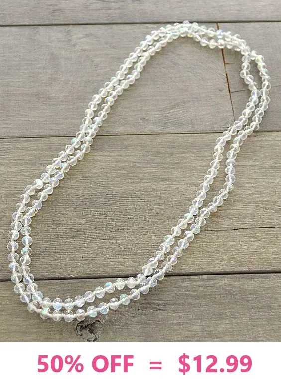 Crystal Clear 60" Layering Beaded Necklace