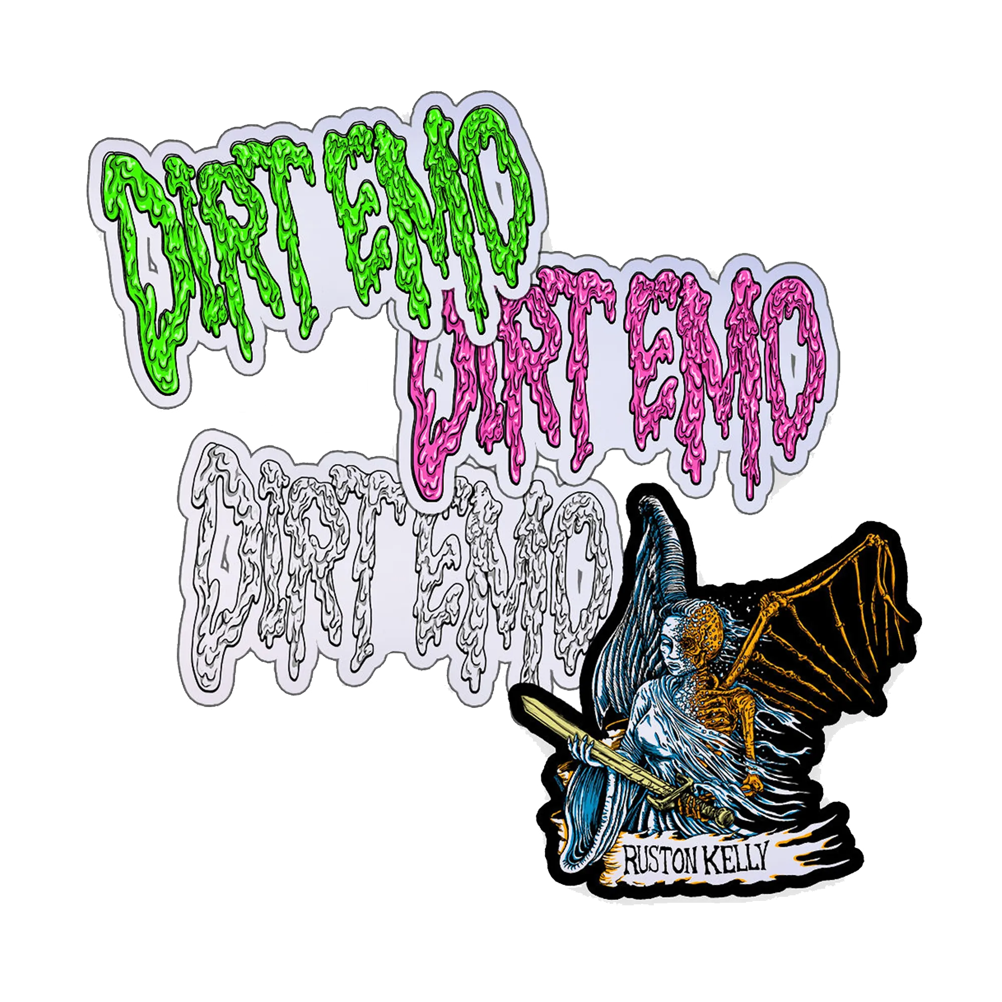 Dirt Emo / Angel of Death Sticker Pack (4 Stickers)