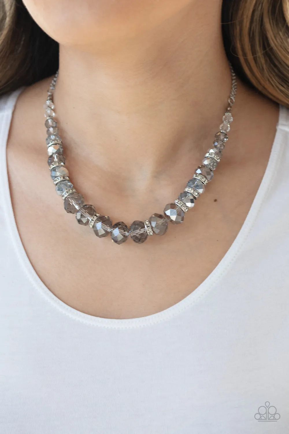 Distracted by Dazzle - Silver Paparazzi Necklace