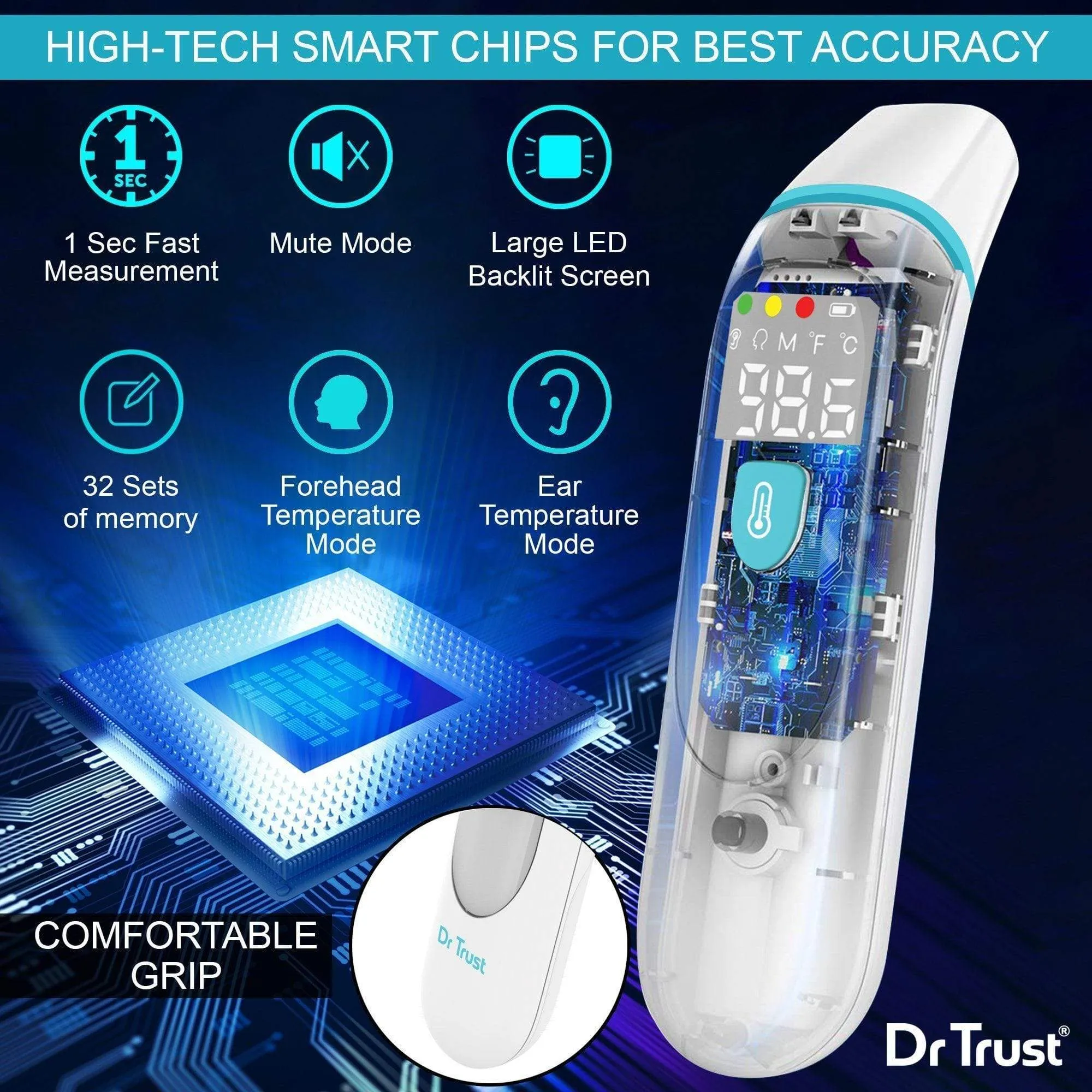 Dr Trust USA Homedoc Infrared Forehead Ear Thermometer PRO 602