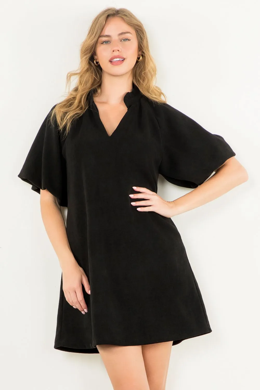 Ellie Puff Sleeve Corduroy THML Dress