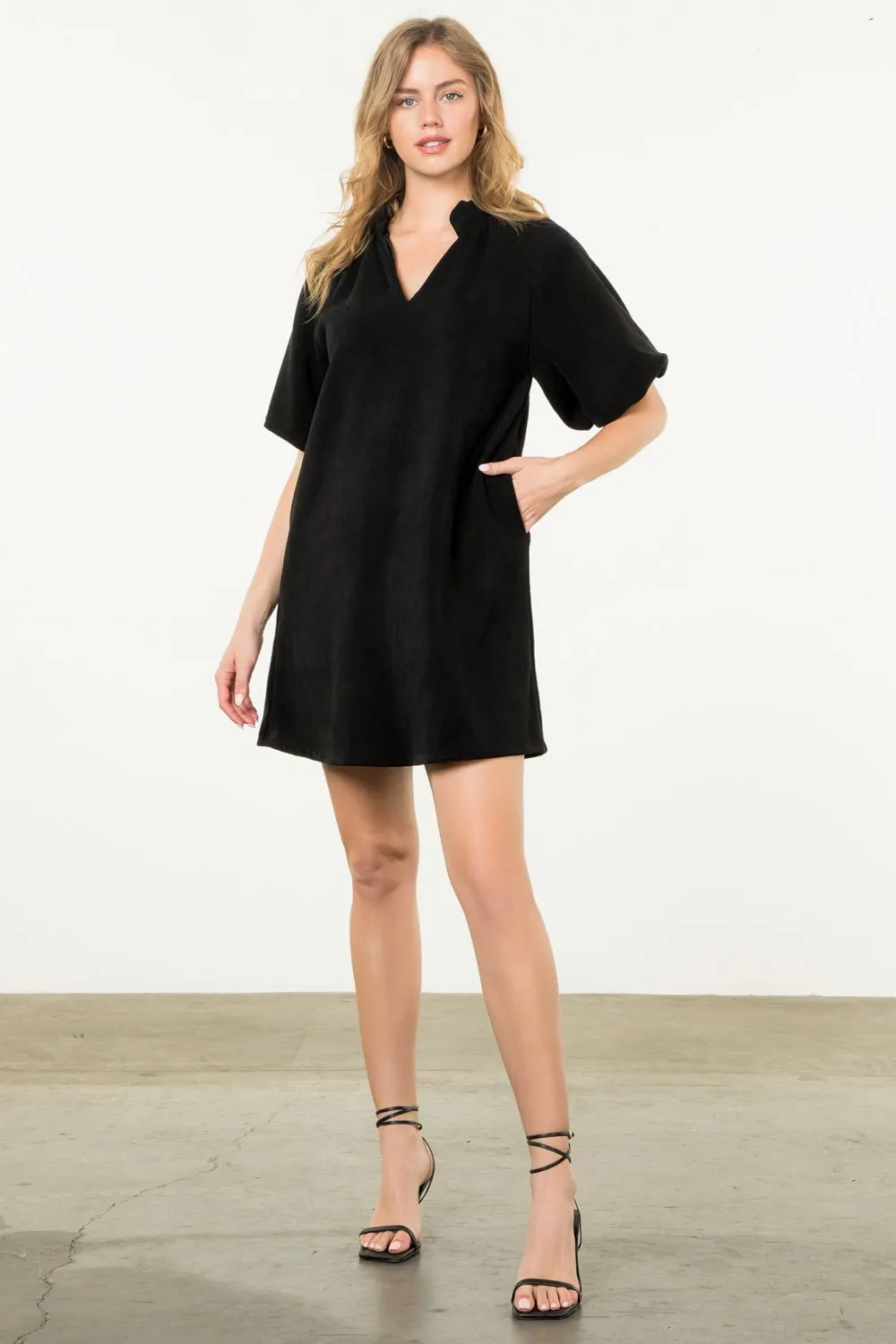 Ellie Puff Sleeve Corduroy THML Dress