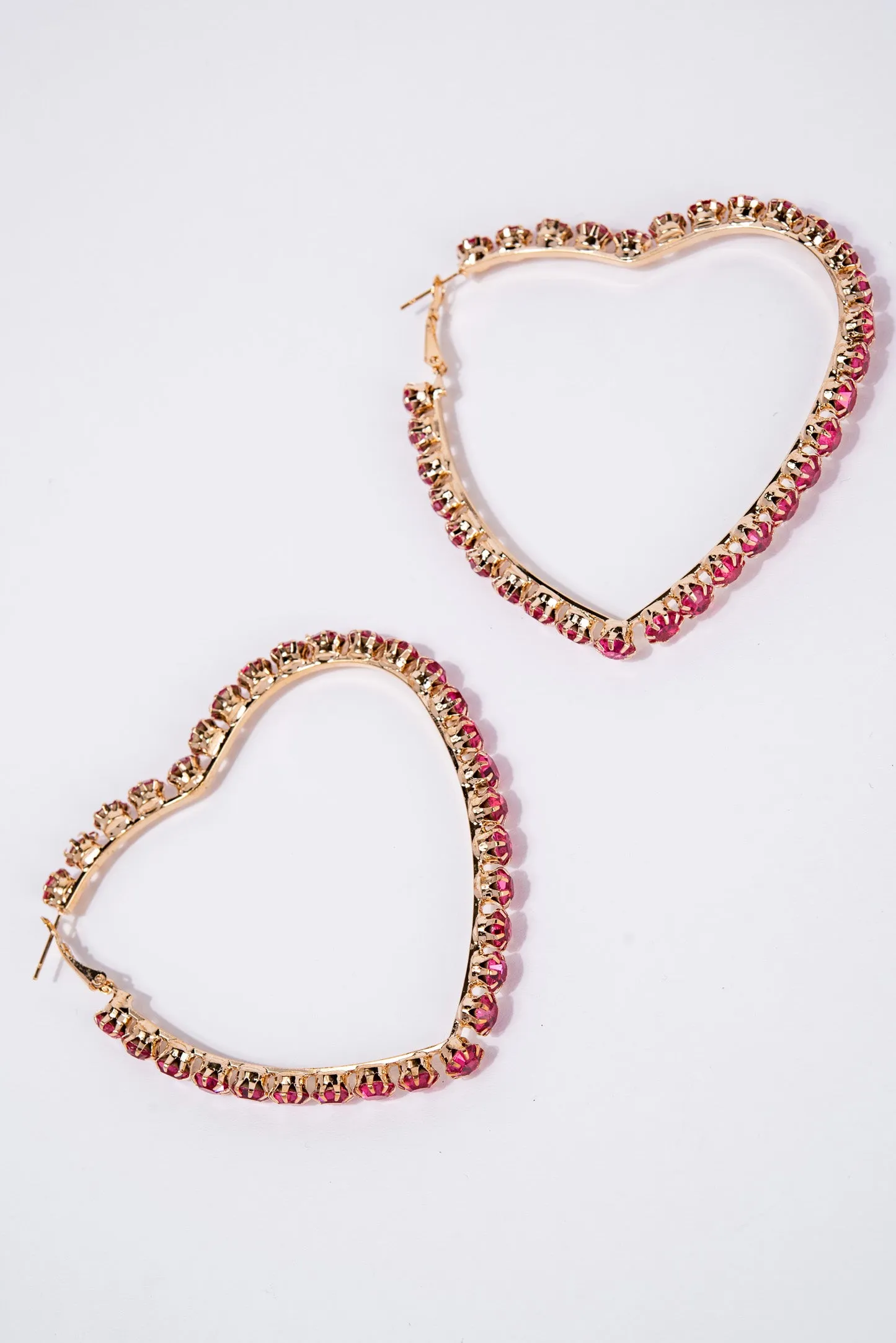 Emerson Crystal Rhinestone Heart Hoop Earrings