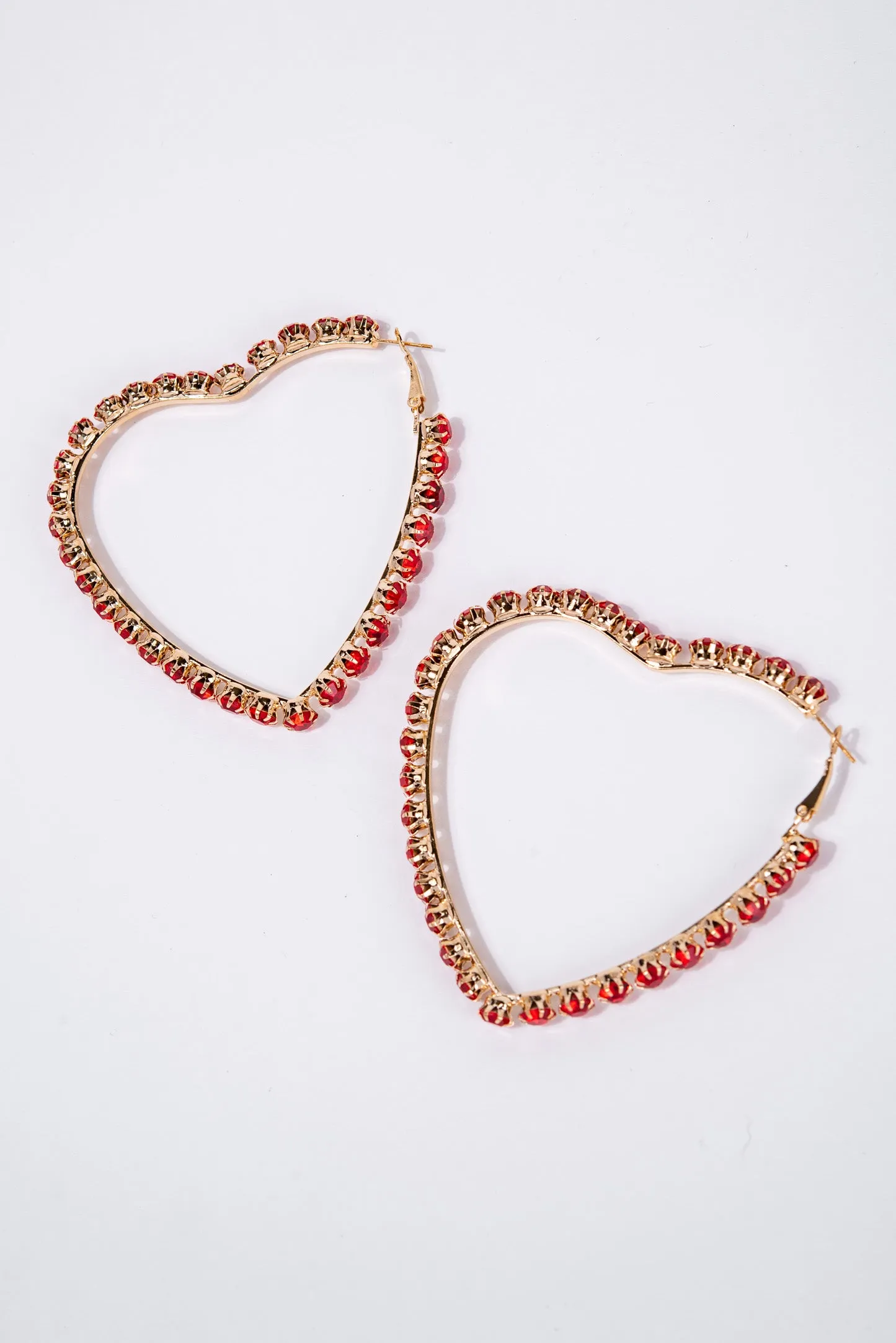 Emerson Crystal Rhinestone Heart Hoop Earrings