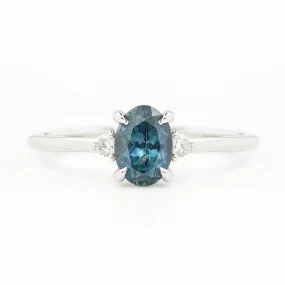 Emilie Ring 1.17ct Blue Montana Sapphire, 14K White Gold (One of a kind)