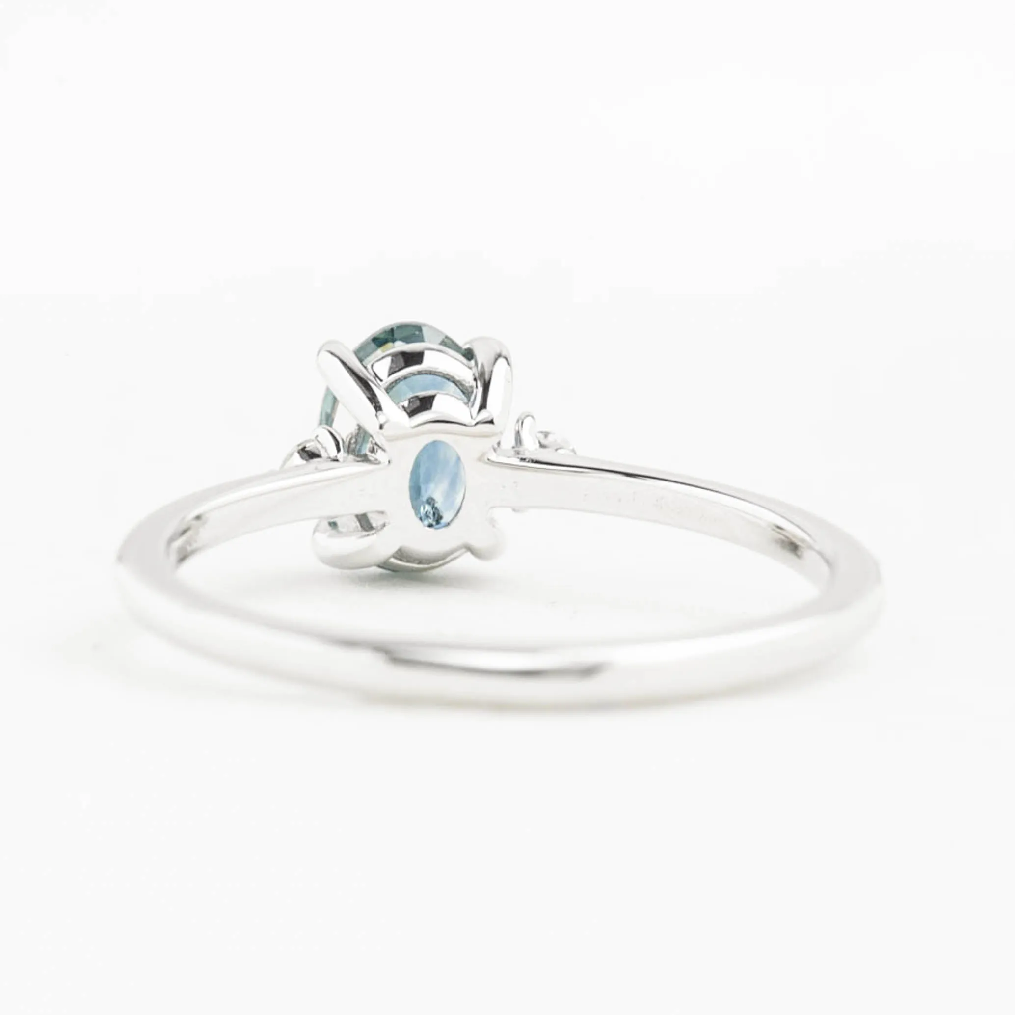 Emilie Ring 1.17ct Blue Montana Sapphire, 14K White Gold (One of a kind)