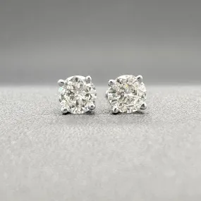 Estate 14K W Gold 0.42ctw H-I/VS2-SI1 Diamond Stud Earrings