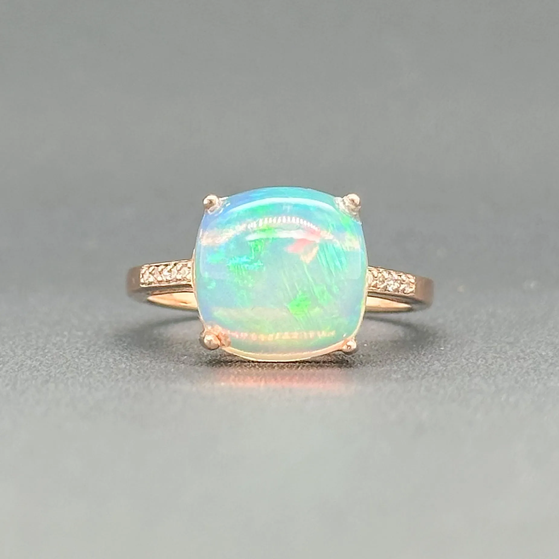 Estate Effy 14K R Gold 5.10ct Opal & 0.05ctw H-I/SI1-2 Diamond Ring