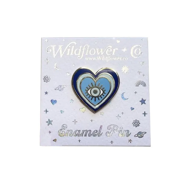 Evil Eye Heart Lapel Pin