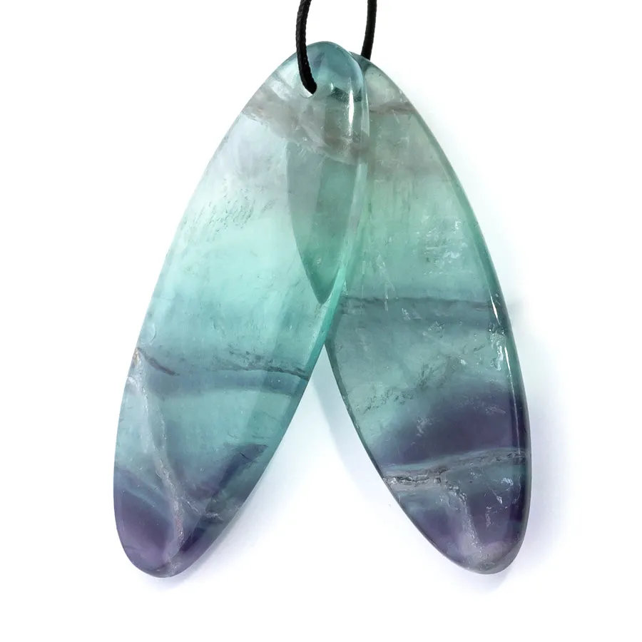 Fluorite 13x40mm Oval Pair - Pendant