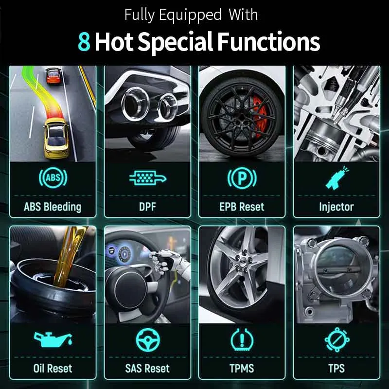 Foxwell NT726 All-System Diagnostic Scanner with 8 Special Functions Newest Android 9.0