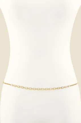 Iris Crystal and Gold Body Chain